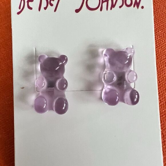 💜 Betsey Johnson lilac gummy bear studs 💜 - Picture 2 of 5